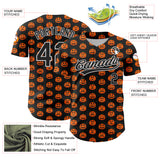 Custom Black White 3D Halloween Authentic Baseball Jersey