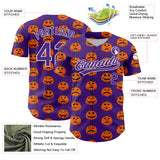 Custom Purple White 3D Halloween Authentic Baseball Jersey