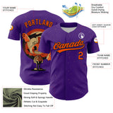 Custom Purple Orange-Black 3D Halloween Authentic Baseball Jersey