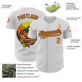 Custom White Bay Orange-Black 3D Halloween Authentic Baseball Jersey