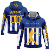 Custom Stitched Royal Gold-Black 3D Uruguay Uruguayan Flag Sports Pullover Sweatshirt Hoodie