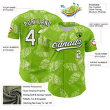 Custom Neon Green White-Black 3D Tropical Hawaii Jungle Plant Authentic Baseball Jersey