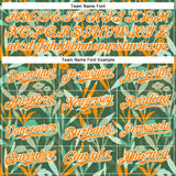 Custom Green Bay Orange-White 3D Hawaii Tropical Leaves And Flowers Authentic Baseball Jersey