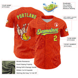 Custom Orange Light Yellow-Electric Blue Comic Doodle Ballgame 3D Pattern Design Authentic Baseball Jersey