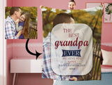 Personalized The Best Grandpa Ever Name Photo Blanket