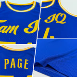 Custom Royal Gold-White Authentic Throwback Basketball Jersey