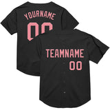 Custom Black Medium Pink Mesh Authentic Throwback Baseball Jersey