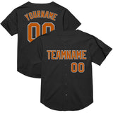 Custom Black Texas Orange-Gray Mesh Authentic Throwback Baseball Jersey