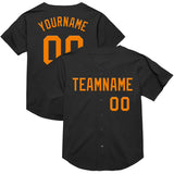 Custom Black Bay Orange Mesh Authentic Throwback Baseball Jersey