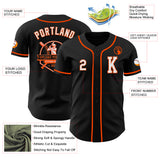 Custom Black White-Orange Authentic Baseball Jersey