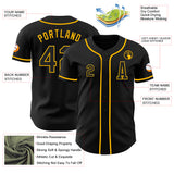 Custom Black Gold Authentic Baseball Jersey