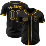 Custom Black Gold Authentic Baseball Jersey