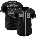 Custom Black Gray-White Authentic Baseball Jersey