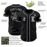 Custom Black Gray-White Authentic Baseball Jersey