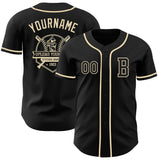 Custom Black Cream Authentic Baseball Jersey