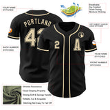 Custom Black Cream Authentic Baseball Jersey