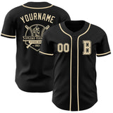 Custom Black Cream Authentic Baseball Jersey