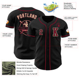 Custom Black Crimson-Cream Authentic Baseball Jersey