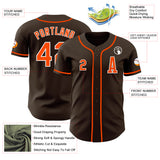 Custom Brown Orange-White Authentic Baseball Jersey