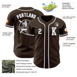 Custom Brown White-Gray Authentic Baseball Jersey