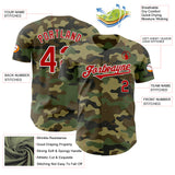 Custom Camo Red-White Authentic Salute To Service Baseball Jersey