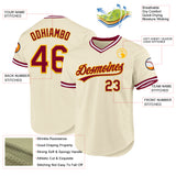 Custom Cream Maroon Gold-White Authentic Throwback Baseball Jersey