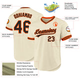 Custom Cream Black-Orange Authentic Throwback Baseball Jersey