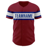 Custom Crimson White-Royal Authentic Baseball Jersey