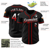 Custom Black White-Red Authentic Fade Fashion Baseball Jersey