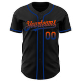 Custom Black Orange-Royal Authentic Fade Fashion Baseball Jersey