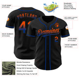 Custom Black Orange-Royal Authentic Fade Fashion Baseball Jersey