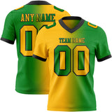 Custom Grass Green Gold-Black Mesh Authentic Gradient Fashion Football Jersey