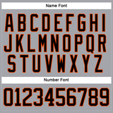 Custom Gray Black-Orange Hockey Lace Neck Jersey