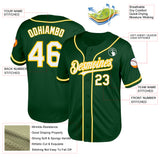 Custom Green White-Yellow Mesh Authentic Throwback Baseball Jersey