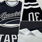 Custom Black White Hockey Jersey