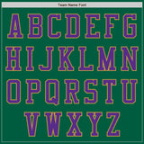 Custom Kelly Green Purple-Old Gold Authentic Baseball Jersey