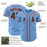 Custom Light Blue Black-Orange Authentic Baseball Jersey