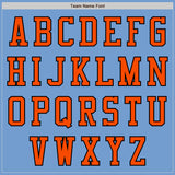 Custom Light Blue Orange-Black Authentic Baseball Jersey