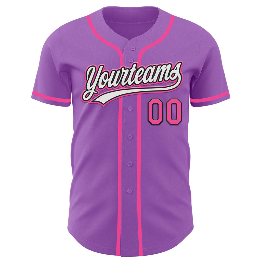 Custom Medium Purple Pink-black Authentic Baseball Jersey Clearance 