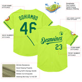 Custom Neon Green Kelly Green Mesh Authentic Throwback Baseball Jersey