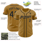 Custom Old Gold Black Authentic Baseball Jersey