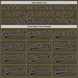 Custom Olive Navy-Old Gold Authentic Throwback Salute To Service Baseball Jersey