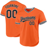 Custom Orange Black-Gray Authentic Throwback Baseball Jersey