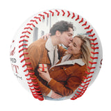 I'm So Glad I Swiped Right Personalized Anniversary Name Date Photo White Baseballs