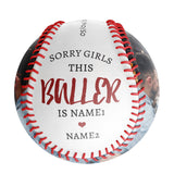 Sorry Girls This Baller Personalized Anniversary Name Date Photo White Baseballs