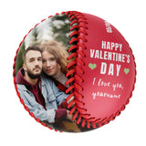 Happy Valentine's Day Personalized Anniversary Name Date Photo Red Baseballs