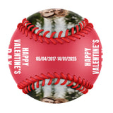 Happy Valentine's Day Personalized Anniversary Name Date Photo Red Baseballs