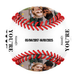 You're Hit Personalized Anniversary Name Date Photo White Baseballs