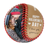 Happy Valentine's Day Personalized Anniversary Name Date Photo Old Gold Baseballs