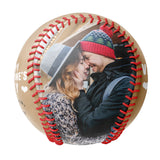 Happy Valentine's Day Personalized Anniversary Name Date Photo Old Gold Baseballs